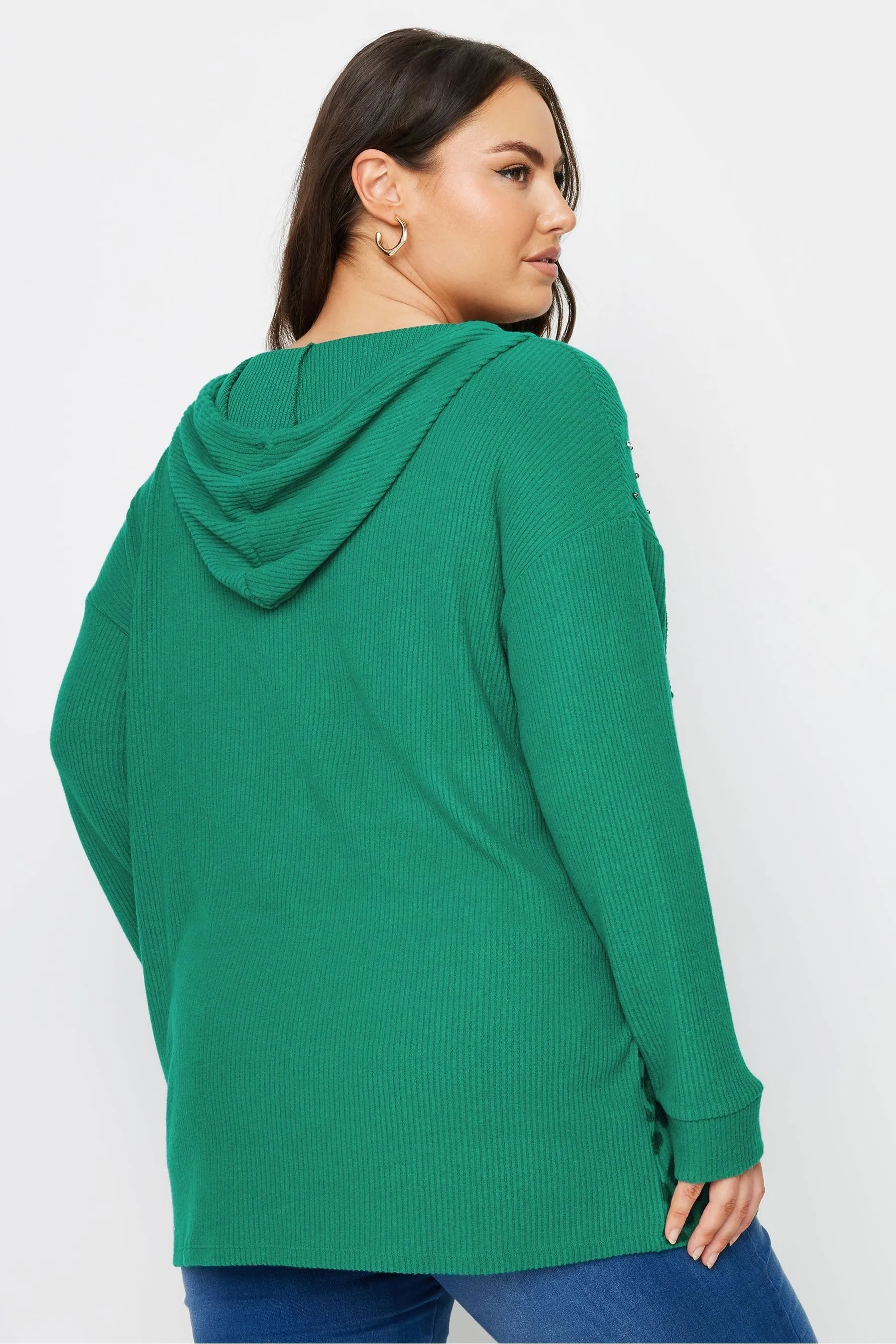 Yours Curve Animal Print Embellished Hoodie    